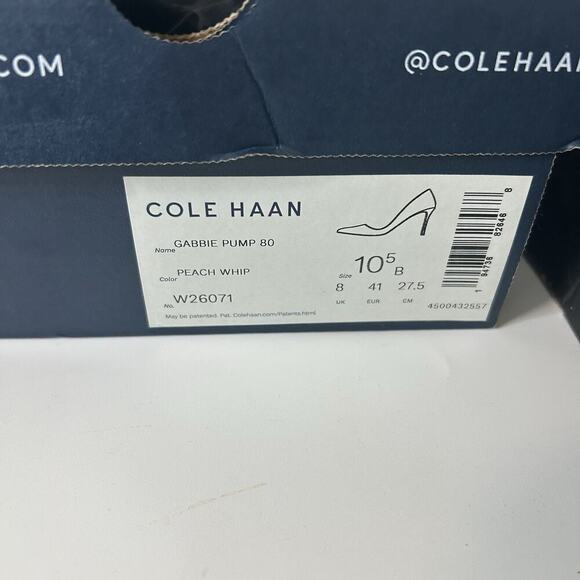Cole Haan Heels Women's 10.5 B Gabbie Suede W26071 Pump 80 MM Pumps Peach Whip - Picture 6 of 8